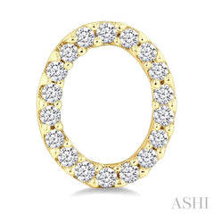 1/10 Ctw Initial 'O' Single Cut Diamond Earrings in 10K Yellow Gold