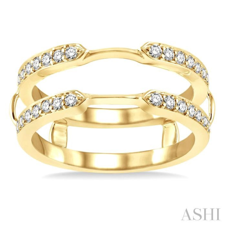 1/3 Ctw Round Cut Diamond Insert Ring in 14K Yellow Gold