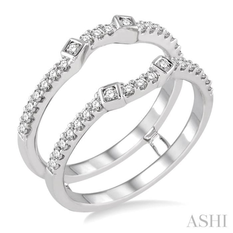 3/8 Ctw Round Cut Diamond Insert Ring in 14K White Gold