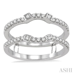 3/8 Ctw Round Cut Diamond Insert Ring in 14K White Gold