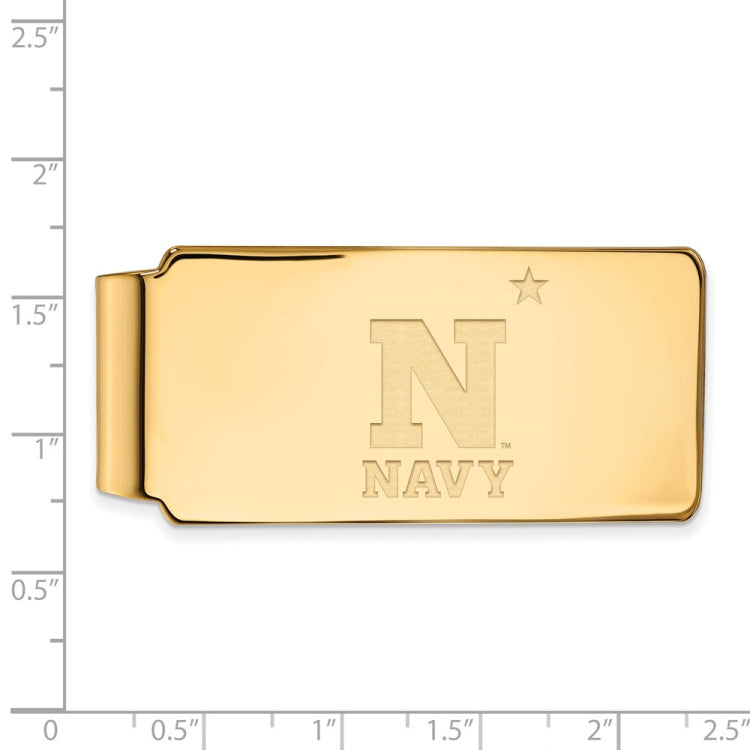 Sterling Silver Gold-plated LogoArt US Naval Academy Money Clip