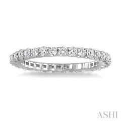 1 1/10 Ctw Round Cut Diamond Eternity Band in 14K White Gold