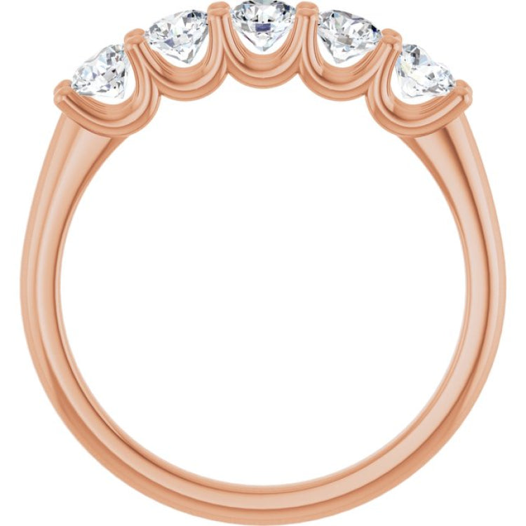 14K Rose Gold 3/4 CTW Natural Diamond Anniversary Band