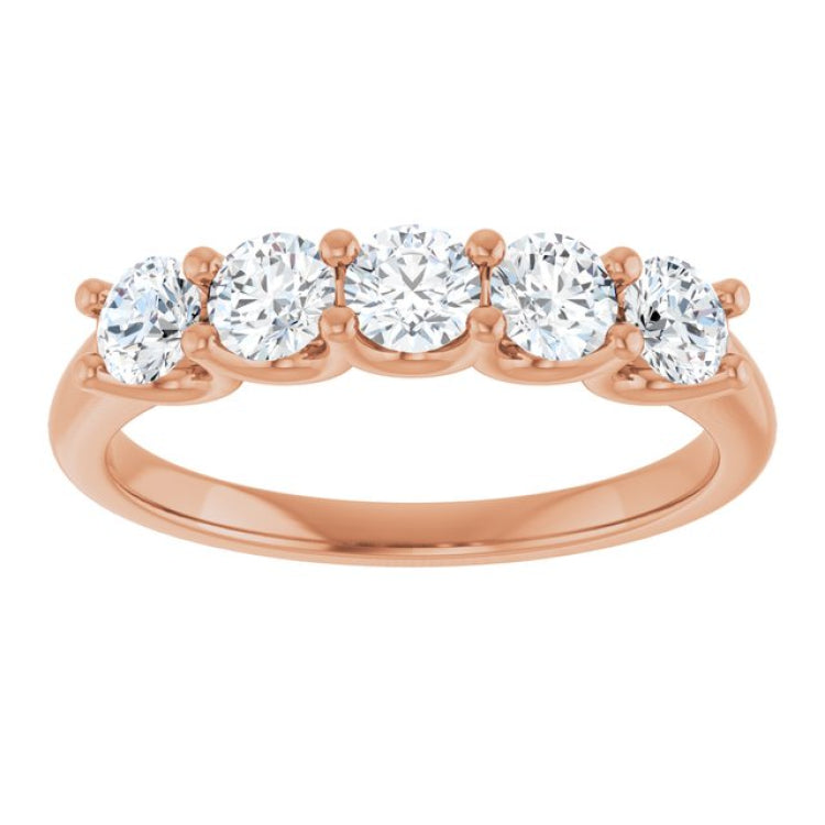 14K Rose Gold 3/4 CTW Natural Diamond Anniversary Band