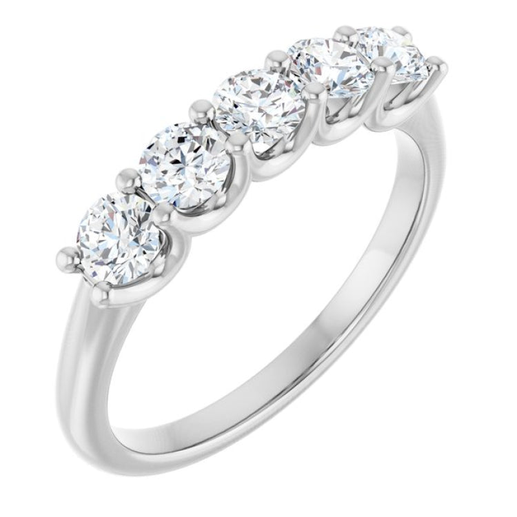 14K White Gold 3/4 CTW Natural Diamond Anniversary Band