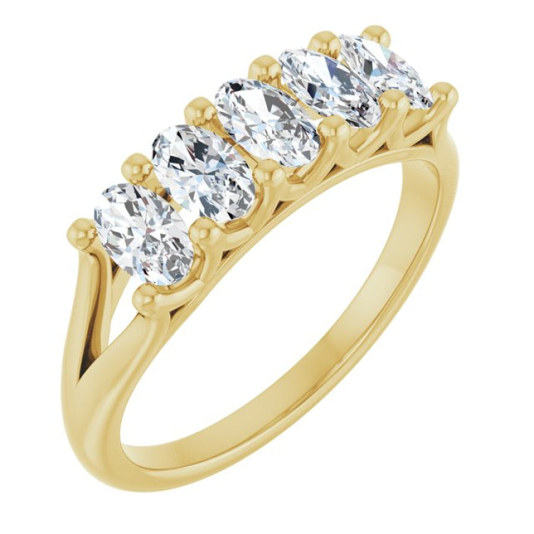 14K Yellow Gold 1 CTW Lab-Grown Diamond Anniversary Band