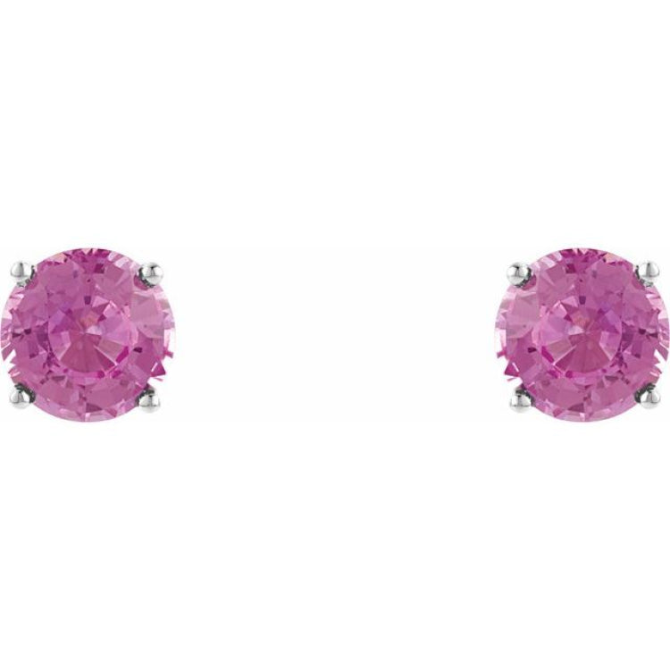 Sterling Silver 4 mm Natural Tourmaline Earrings