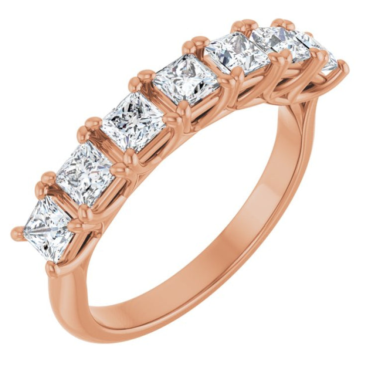 10K Rose Gold 1 1/8 CTW Natural Diamond Anniversary Band