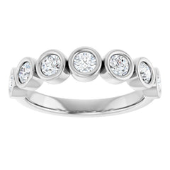 10K White Gold 5/8 CTW Natural Diamond Anniversary Band