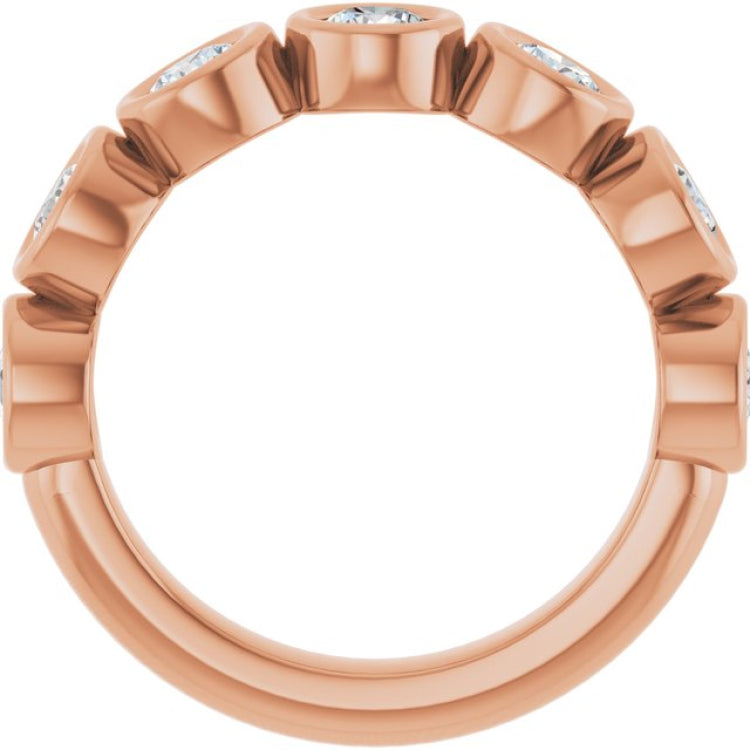 10K Rose Gold 1 1/2 CTW Natural Diamond Anniversary Band