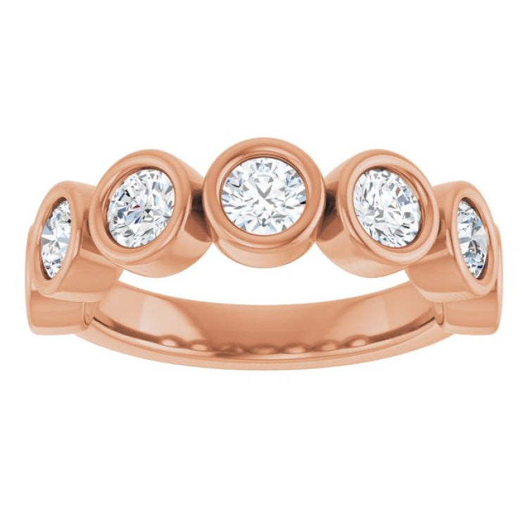 10K Rose Gold 1 1/2 CTW Natural Diamond Anniversary Band