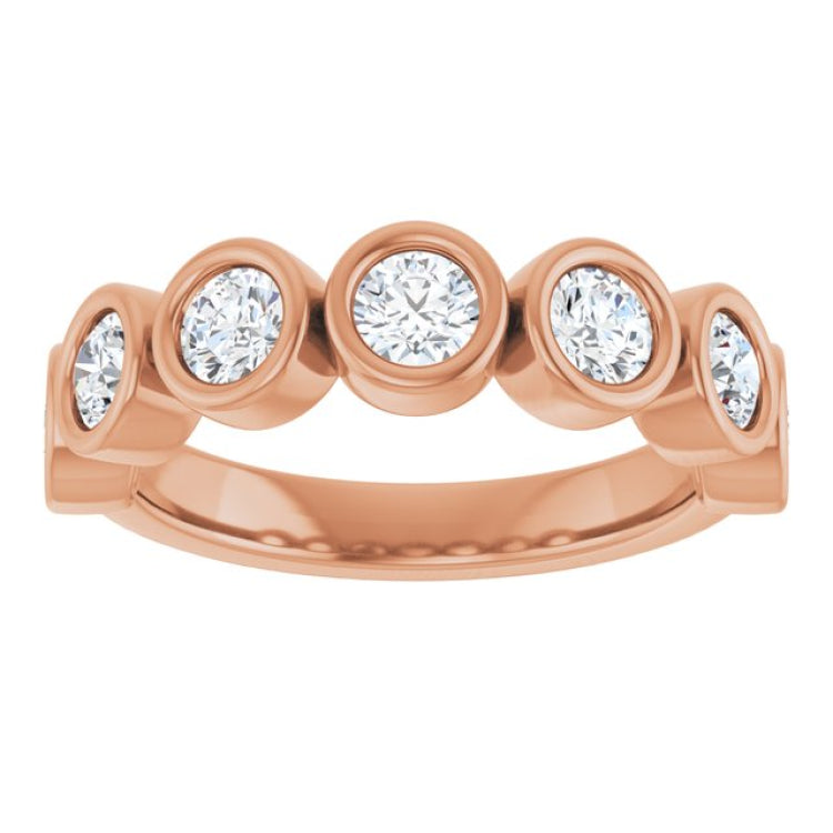 10K Rose Gold 1 CTW Lab-Grown Diamond Anniversary Band