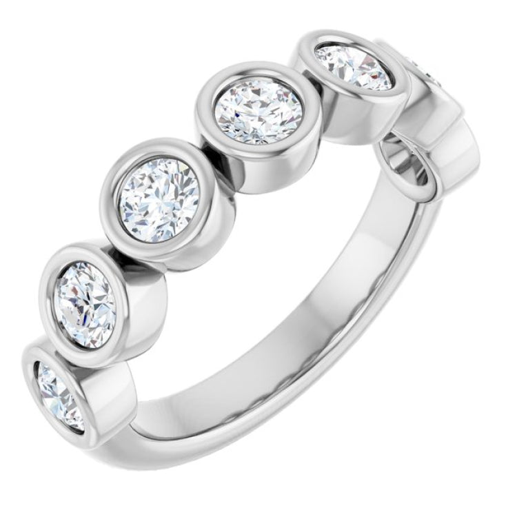 10K White Gold 1 CTW Lab-Grown Diamond Anniversary Band