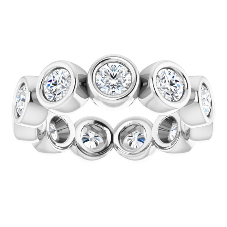 10K White Gold 1 5/8 CTW Natural Diamond Eternity Band Size 5.25