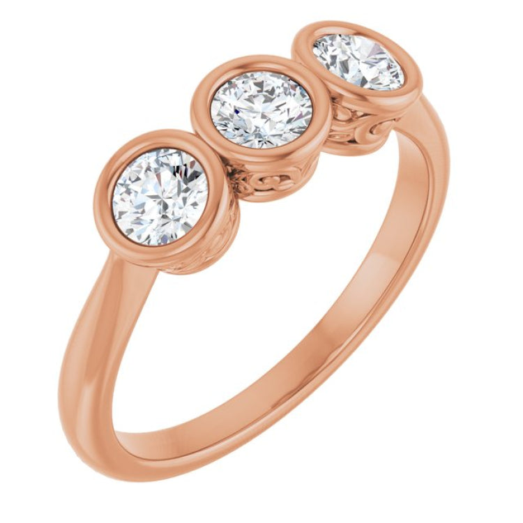 10K Rose Gold 5/8 CTW Natural Diamond Anniversary Band