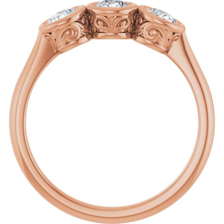 10K Rose Gold 5/8 CTW Natural Diamond Anniversary Band