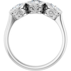 10K White Gold 1 3/8 CTW Natural Diamond Anniversary Band