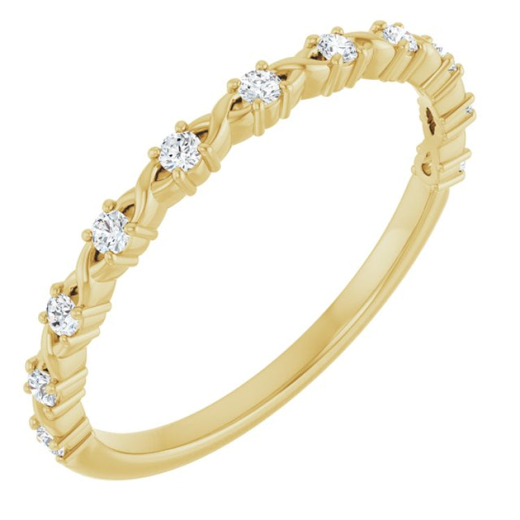 10K Yellow Gold 1/6 CTW Natural Diamond Anniversary Band
