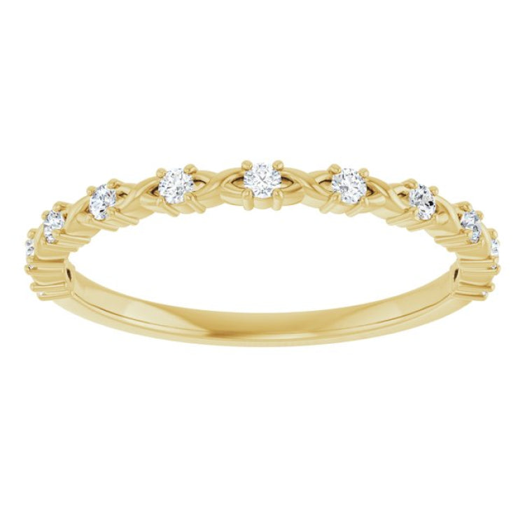 10K Yellow Gold 1/6 CTW Natural Diamond Anniversary Band