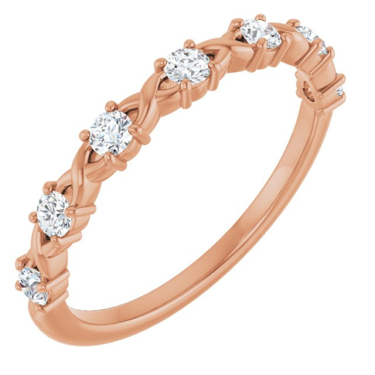 10K Rose Gold 1/4 CTW Natural Diamond Anniversary Band