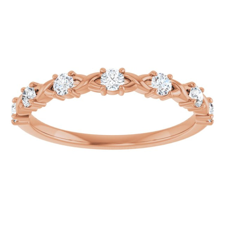 10K Rose Gold 1/4 CTW Natural Diamond Anniversary Band