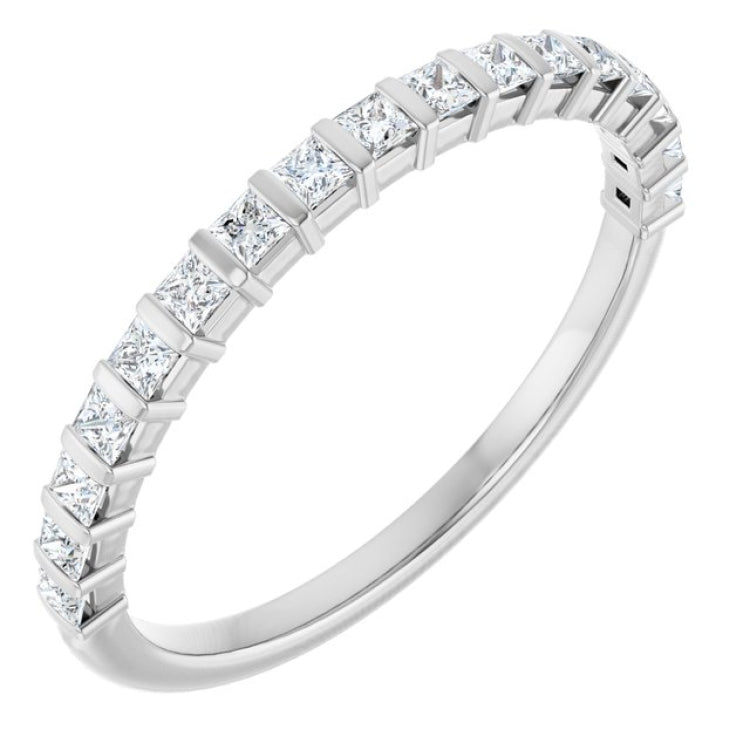10K White Gold 3/8 CTW Natural Diamond Anniversary Band