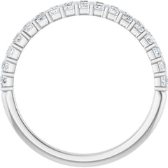 10K White Gold 3/8 CTW Natural Diamond Anniversary Band