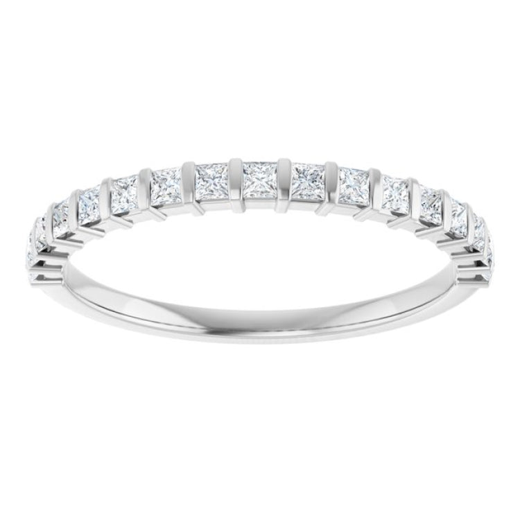 10K White Gold 3/8 CTW Natural Diamond Anniversary Band