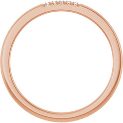 10K Rose Gold .025 CTW Natural Diamond French-Set Anniversary Band