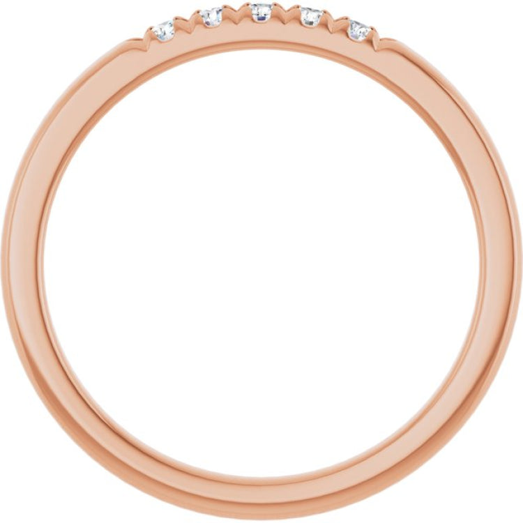 10K Rose Gold .08 CTW Natural Diamond French-Set Anniversary Band