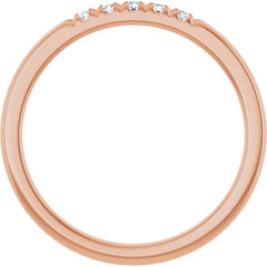 10K Rose Gold .08 CTW Natural Diamond French-Set Anniversary Band