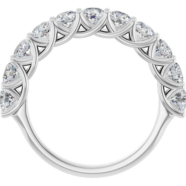 10K White Gold 1 5/8 CTW Natural Diamond Anniversary Band