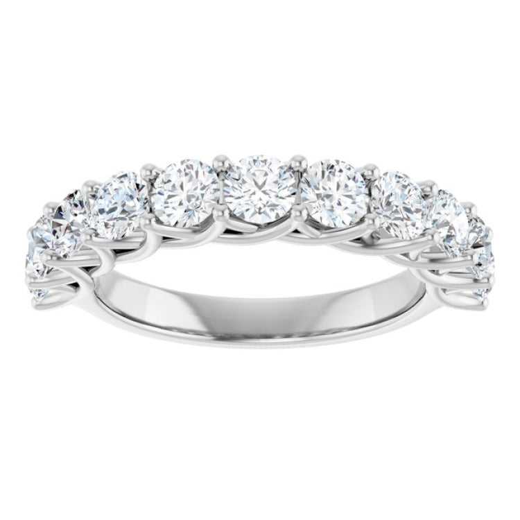 10K White Gold 1 5/8 CTW Natural Diamond Anniversary Band