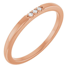 10K Rose Gold .02 CTW Natural Diamond Anniversary Band