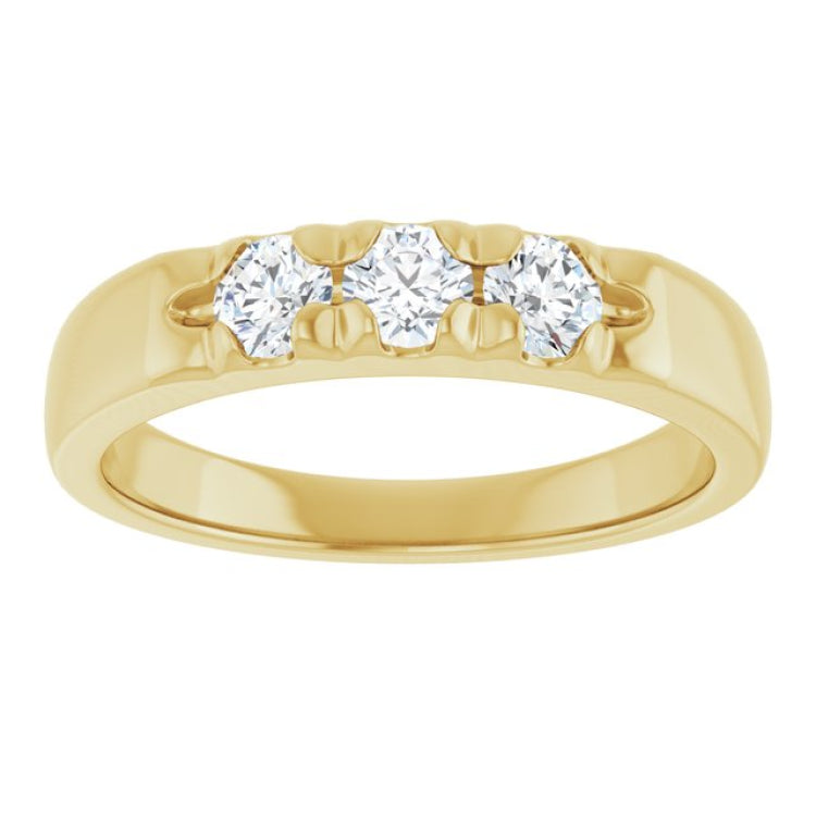 10K Yellow Gold 1/2 CTW Natural Diamond Anniversary Band