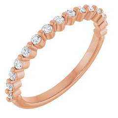10K Rose Gold 1/5 CTW Lab-Grown Diamond Anniversary Band