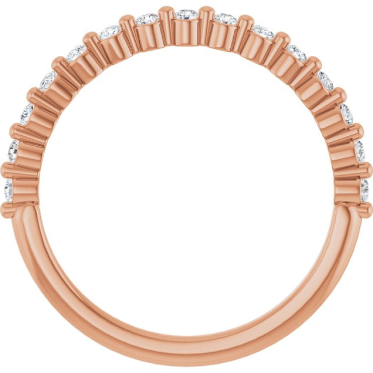 10K Rose Gold 1/5 CTW Lab-Grown Diamond Anniversary Band
