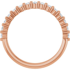 10K Rose Gold 1/5 CTW Lab-Grown Diamond Anniversary Band