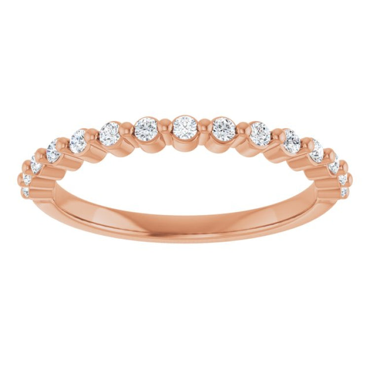 10K Rose Gold 1/5 CTW Lab-Grown Diamond Anniversary Band