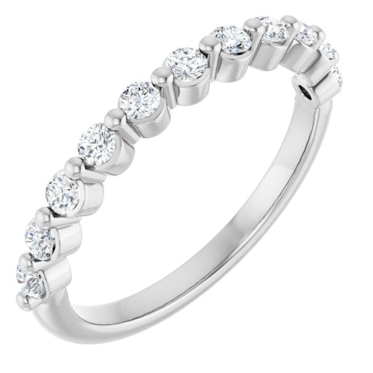 10K White Gold 1/3 CTW Lab-Grown Diamond Anniversary Band
