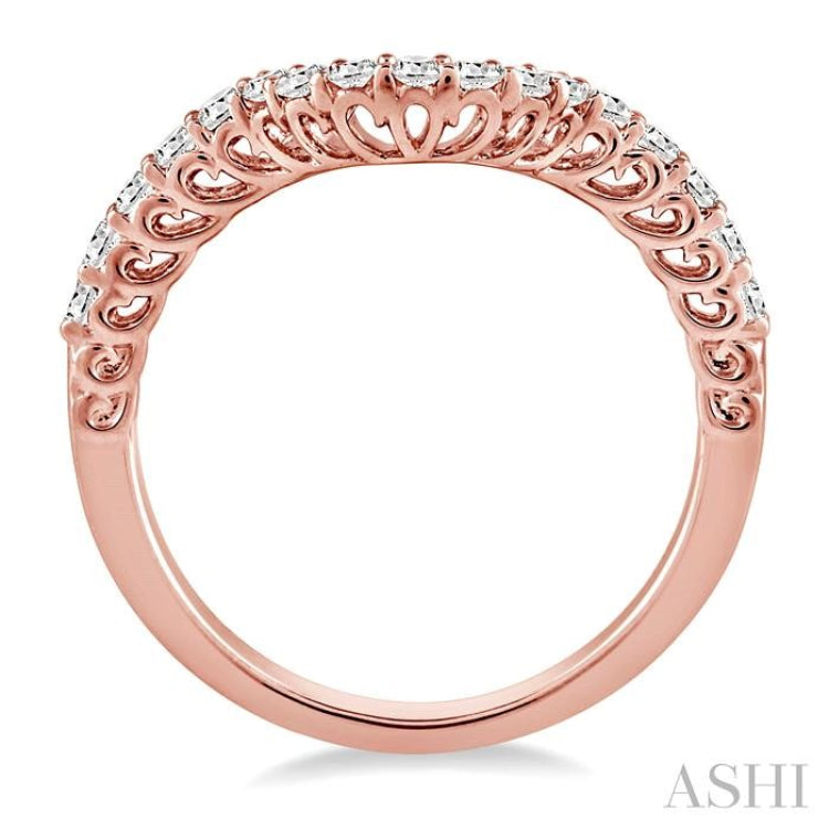 1/3 Ctw Round Cut Diamond Wedding Band in 14K Rose Gold