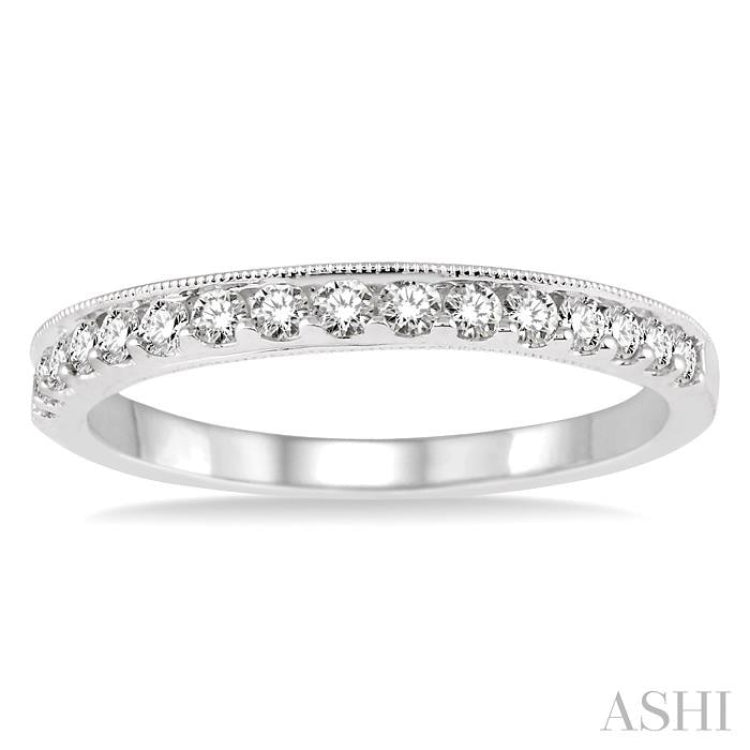 3/8 Ctw Round Cut Diamond Wedding Band in 14K White Gold