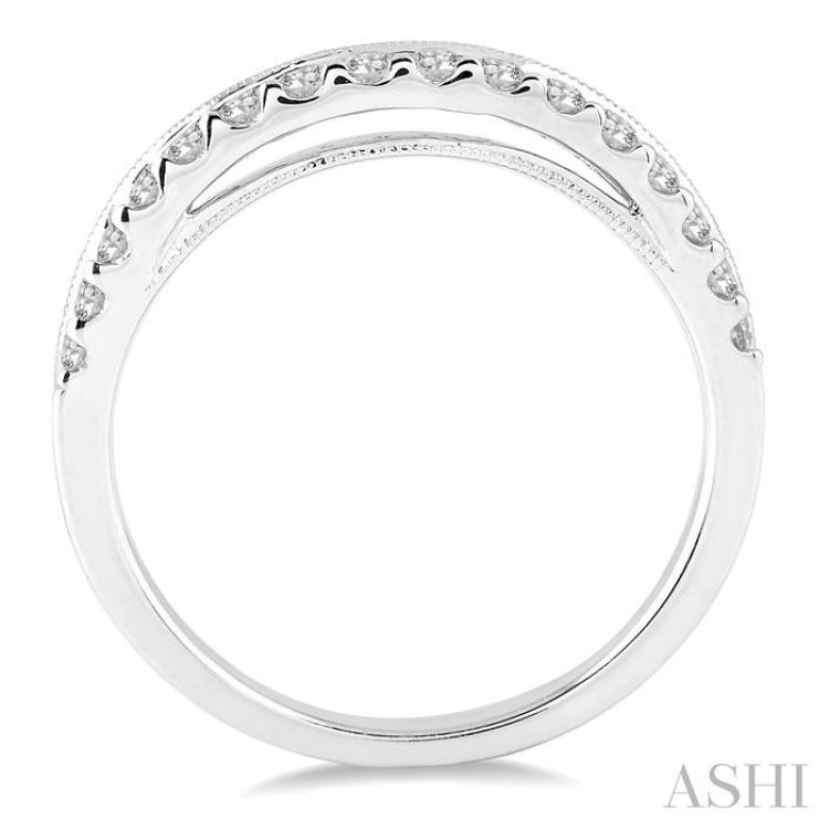 3/8 Ctw Round Cut Diamond Wedding Band in 14K White Gold