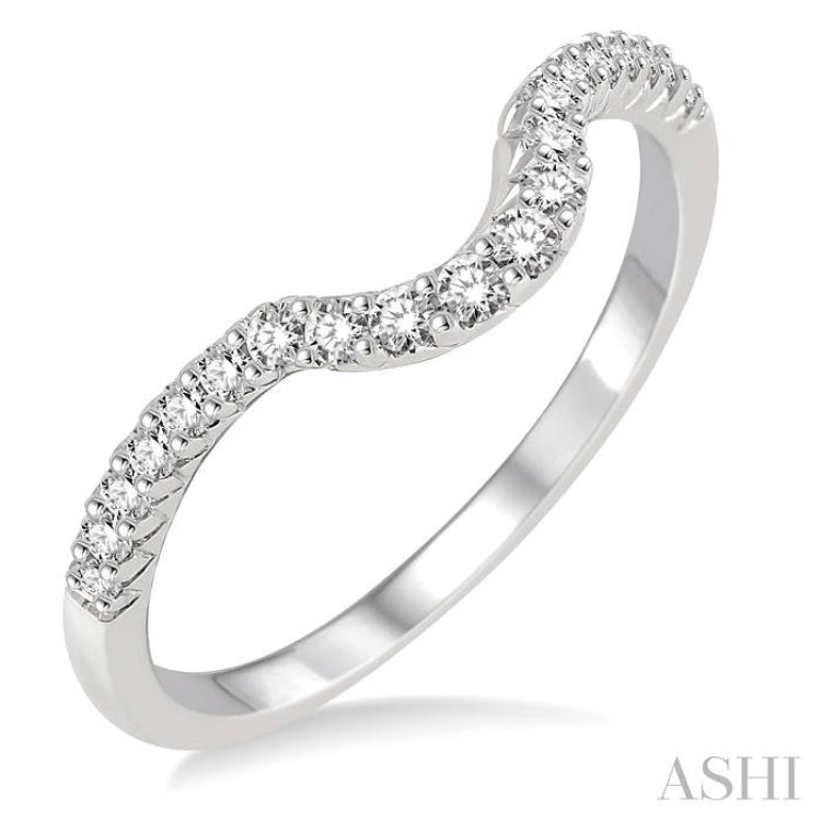1/6 Ctw Round Diamond Wedding Band in 14K White Gold