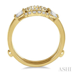 1/2 Ctw Double Arch Baguette and Round Cut Diamond Insert Ring in 14K Yellow Gold