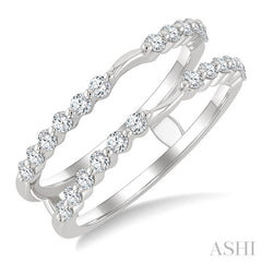 1/2 Ctw Prong Set Round Cut Diamond Insert Ring in 14K White Gold