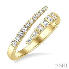 3/8 Ctw Baguette and Round Cut Diamond Fashion Band in 14K Yellow Gold