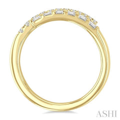 3/8 Ctw Baguette and Round Cut Diamond Fashion Band in 14K Yellow Gold