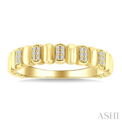 1/10 Ctw Ribbed Pod Shape Round Cut Diamond Pirouette Fashion Band in 10K Yellow Gold