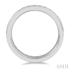 1 Ctw Channel Round Cut Diamond Eternity Wedding Band in 14K White Gold